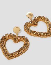 Gemstone Heart Drop Earrings, , large