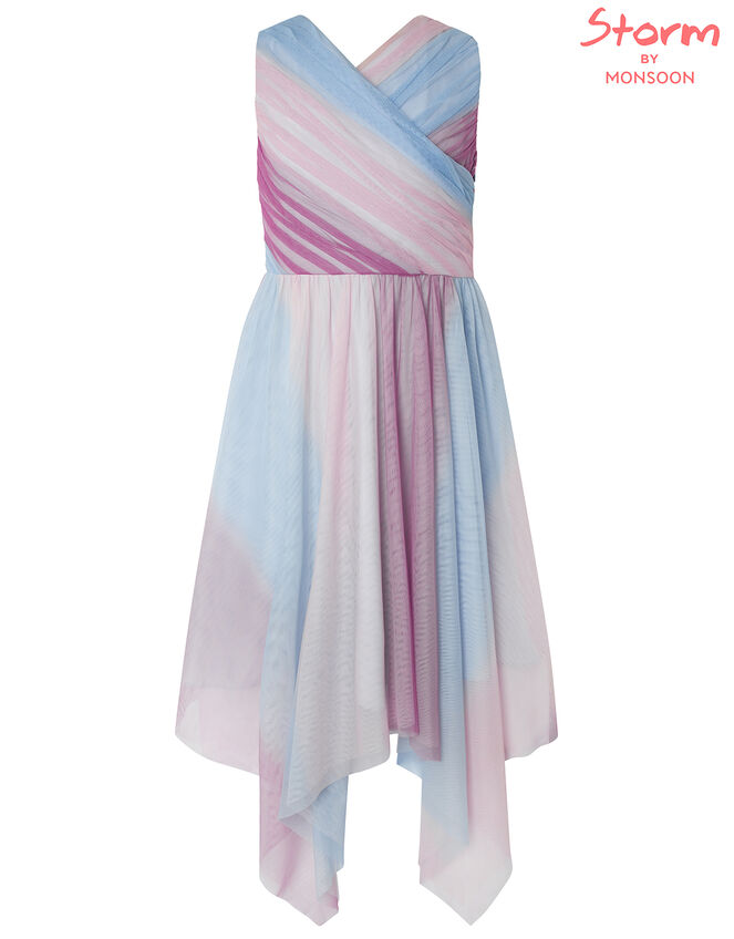 Arianna Ombre Pleated Tulle Prom Dress, Pink (PINK), large