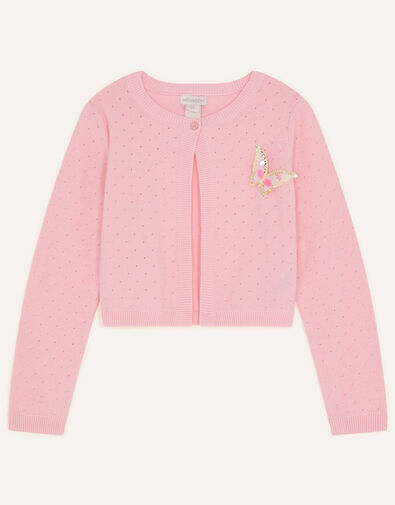 Butterfly Applique Cardigan Pink, Pink (PINK), large