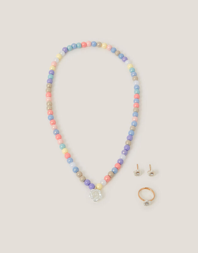 Pearly Flower Jewellery Set, , large