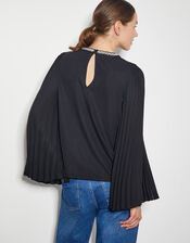 Jaye Jewel Cape Sleeve Top, Black (BLACK), large