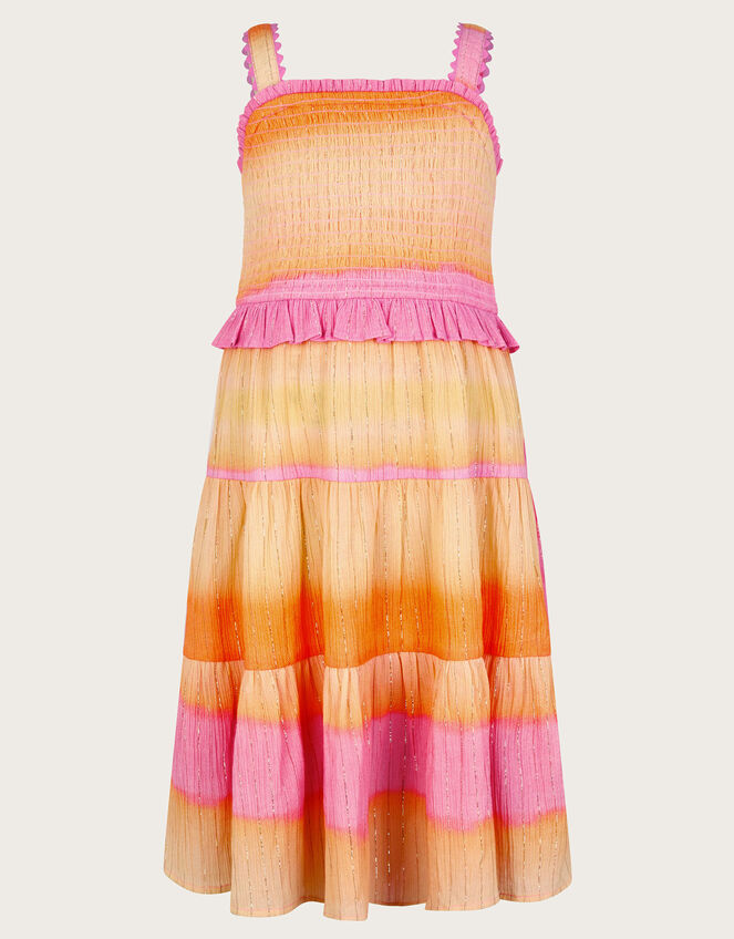 Ombré Sleeveless Tiered Dress, Pink (PINK), large