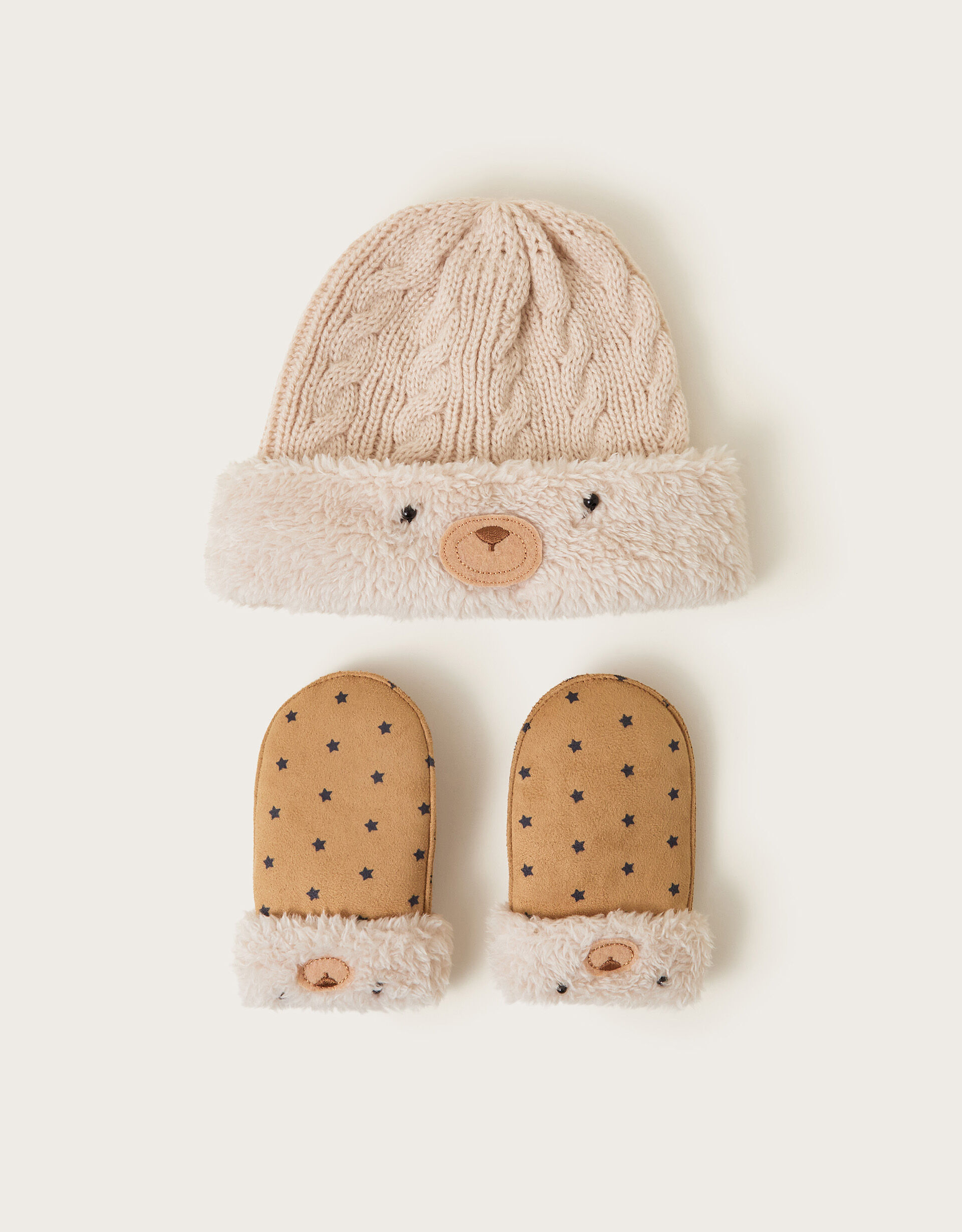 Baby Borg Bear Hat and Mittens Brown