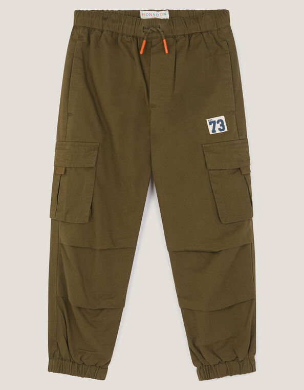 Plain Cargo Trousers, Green (KHAKI), large