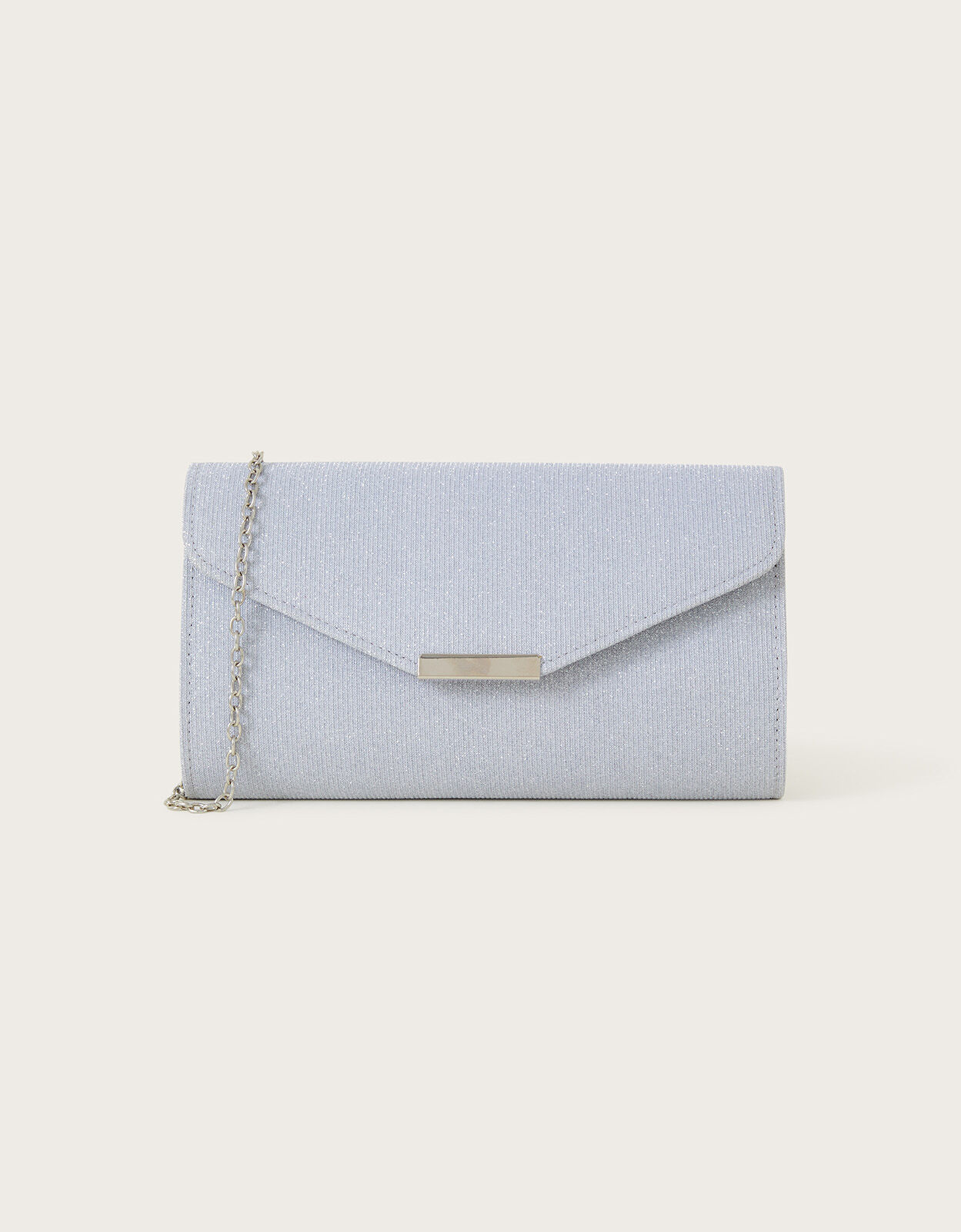 Monsoon silver clutch bag on sale