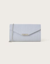 Glitter Occasion Clutch Bag, Silver (SILVER), large