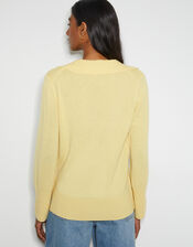 Cara Collar Cashmere Jumper, Yellow (YELLOW), large