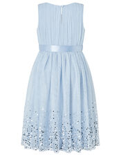 Lana Tulle Occasion Dress with Sequinned Hem, Blue (BLUE), large