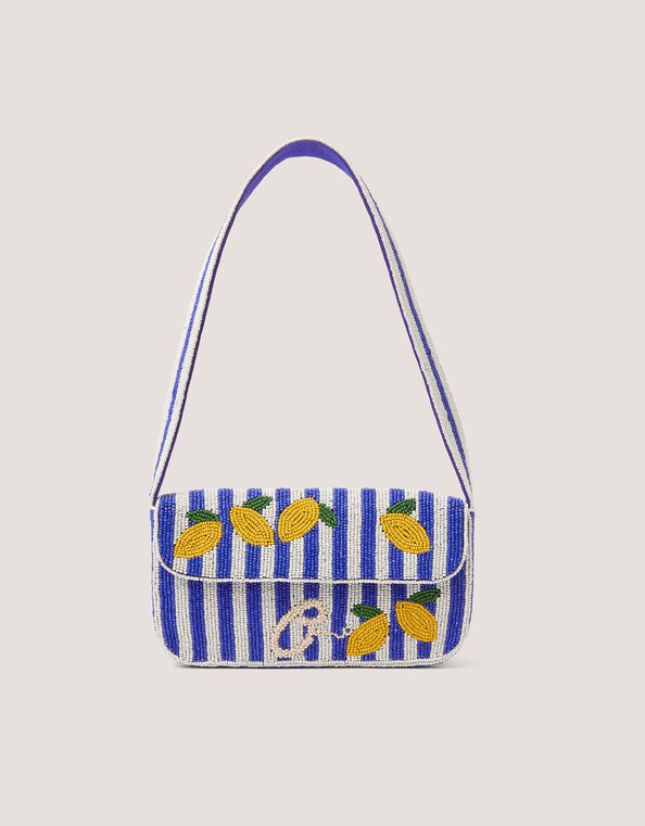 Lyra Lemon Beaded Bag, , large