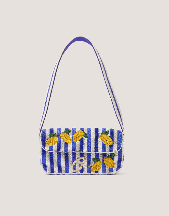 Lyra Lemon Beaded Bag, , large