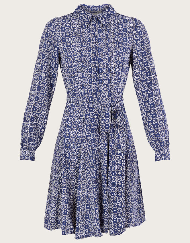 Josephina Print Shirt Dress, Blue (BLUE), large