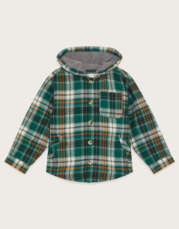 Check Lined Shacket, Green (GREEN), large
