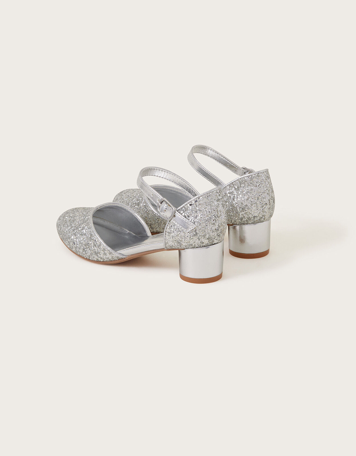 Glitter silver block heels cheap