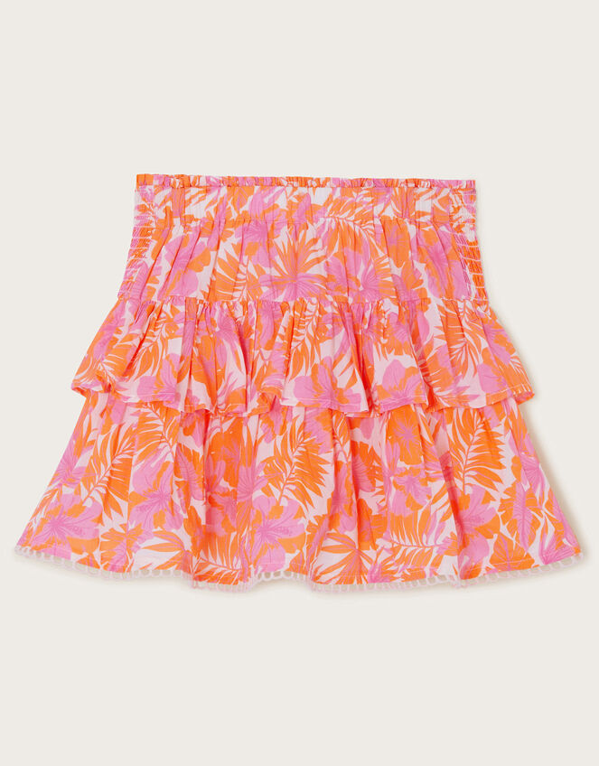 Tinashe Palm Print Skort, Orange (CORAL), large