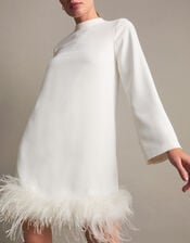 Andrea Feather Wedding Dress, Ivory (IVORY), large