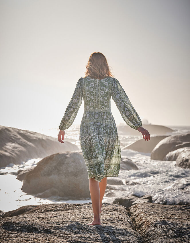 Dilli Grey Issy Print Midi Dress, Green (GREEN), large