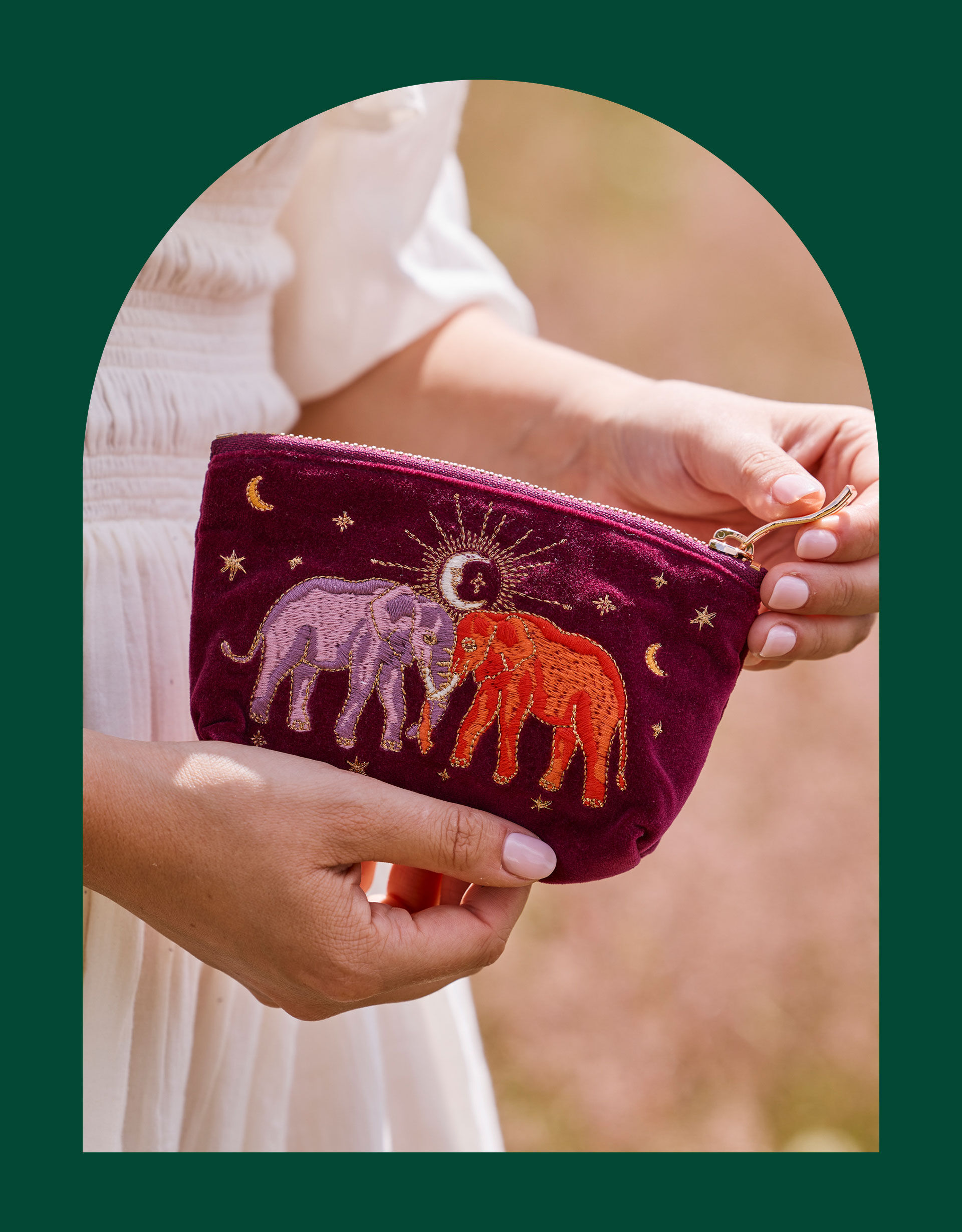 Elizabeth Scarlett Enchanted Elephant Velvet Coin Purse