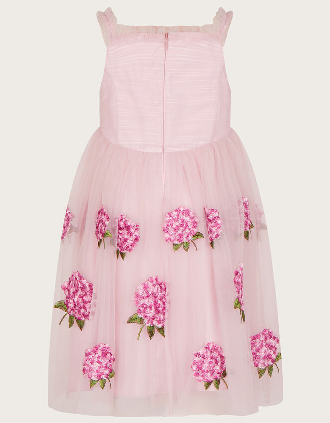 Harriet Hydrangea Embroidered Tulle Dress, Pink (PINK), large
