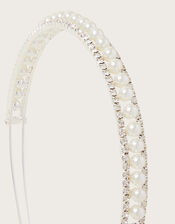 Pearl Diamante Bridesmaid Headband, , large