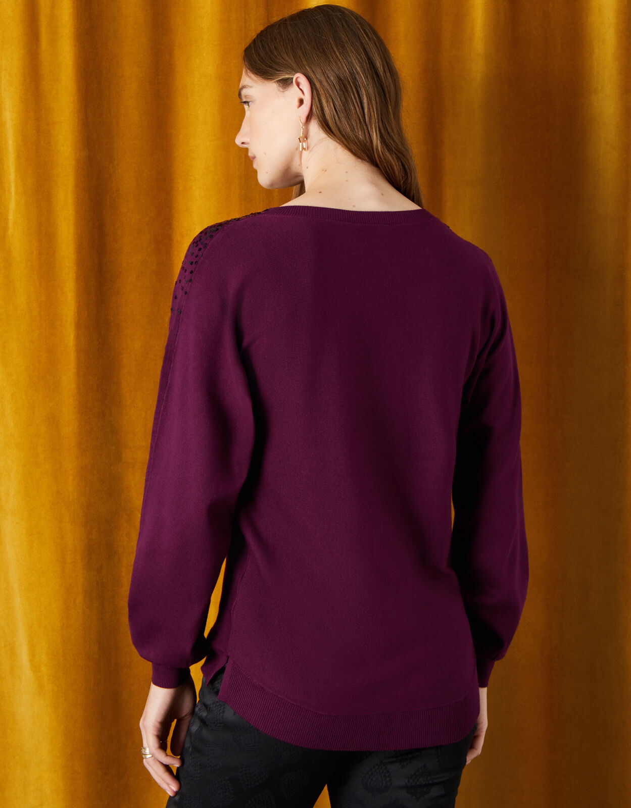 purple sequin jumper