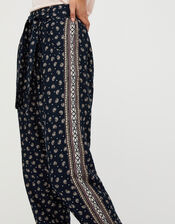 Felicity Printed Trousers in LENZING&trade; ECOVERO&trade;, Black (BLACK), large