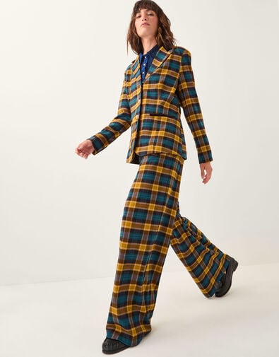 Monsoon x Sarah Corbett-Winder Tartan Suit Trousers, Yellow (YELLOW), large