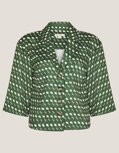 Maren Geometric Print Shirt, Green (GREEN), large