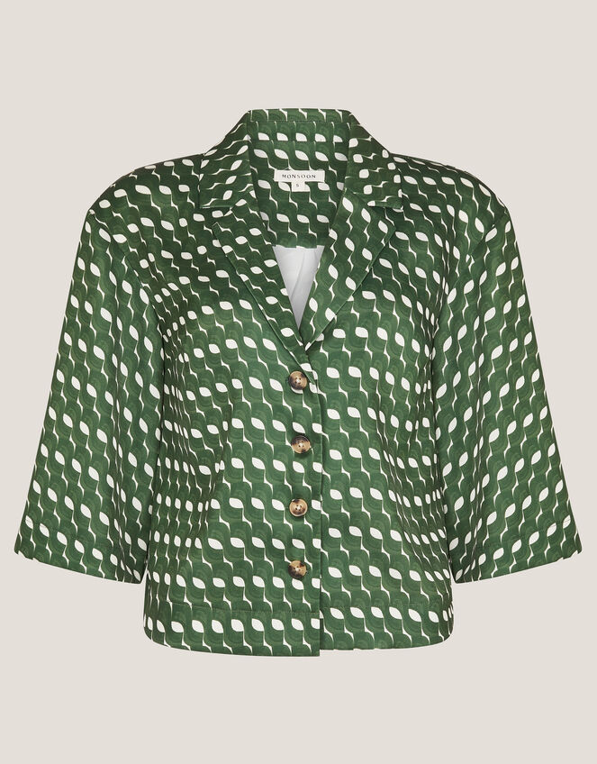 Maren Geometric Print Shirt, Green (GREEN), large
