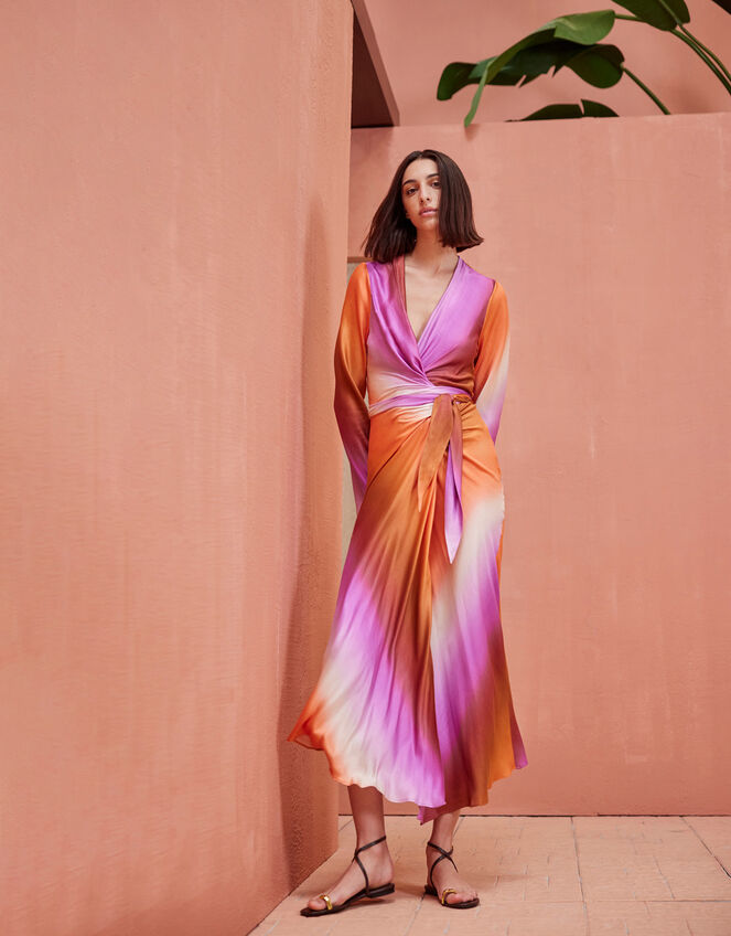 Devotion Twins Ombre Satin Dress, Purple (PURPLE), large