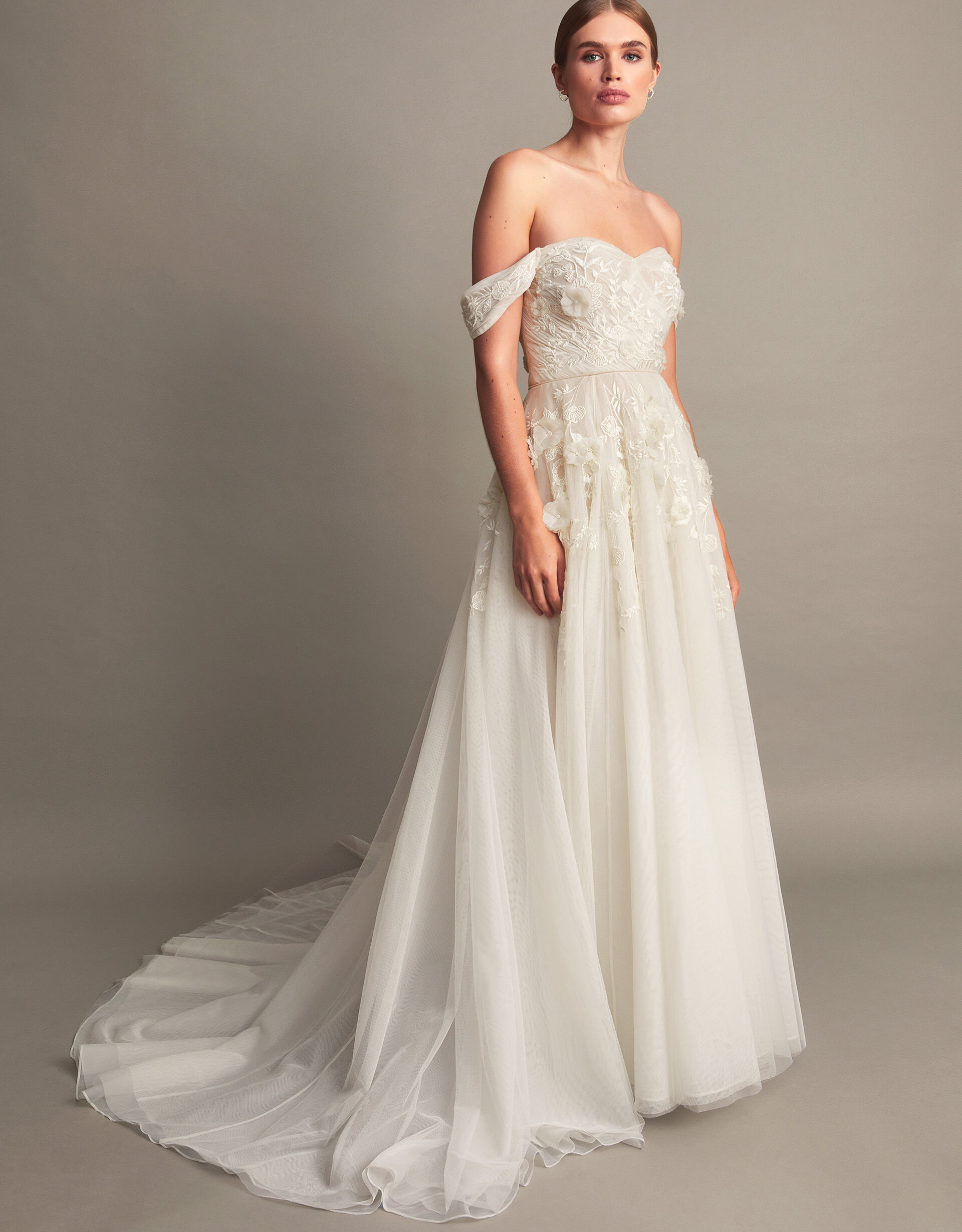 Luciane Off Shoulder Bridal Dress Ivory
