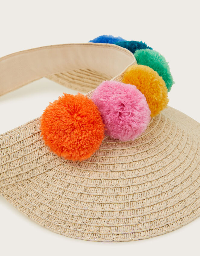 Pom Woven Sun Visor, Multi (MULTI), large
