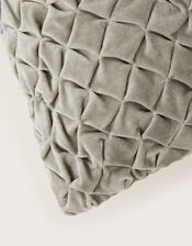 Quilted Velvet Cushion, Grey (GREY), large