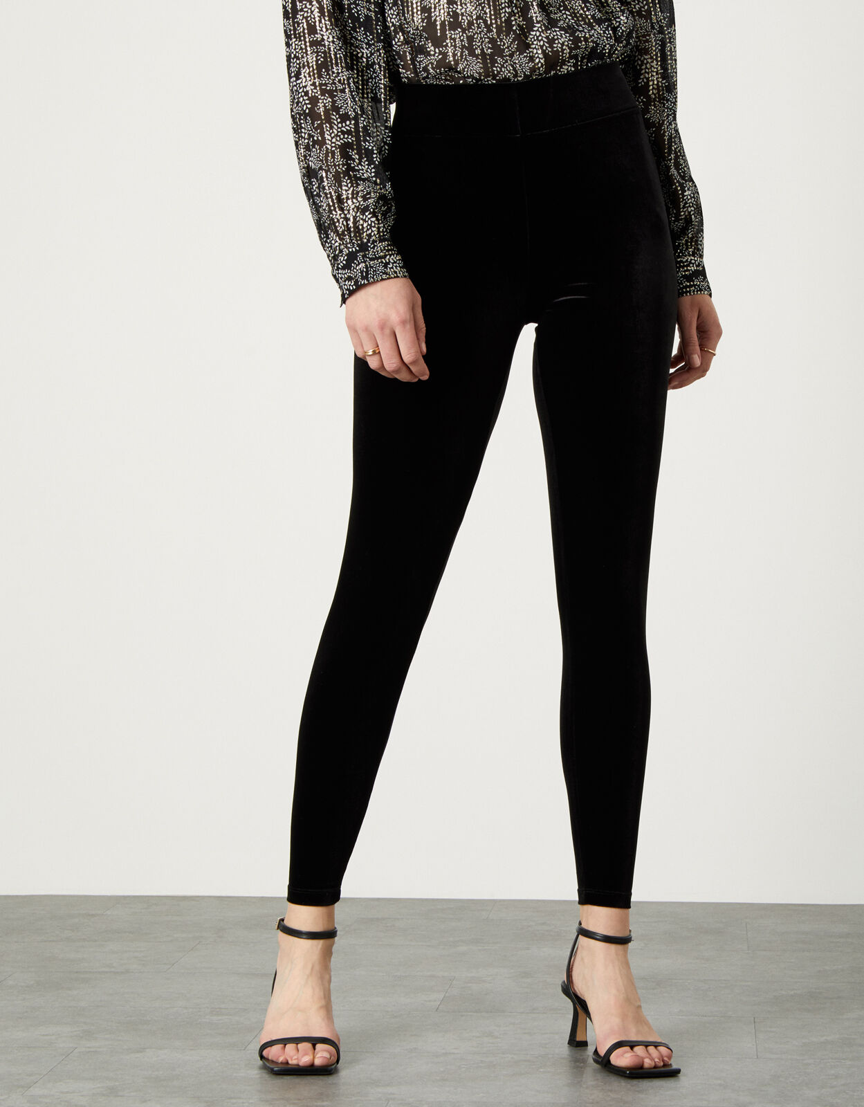 Velvet cheap leggings black