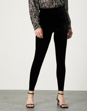 Velvet Leggings, Black (BLACK), large