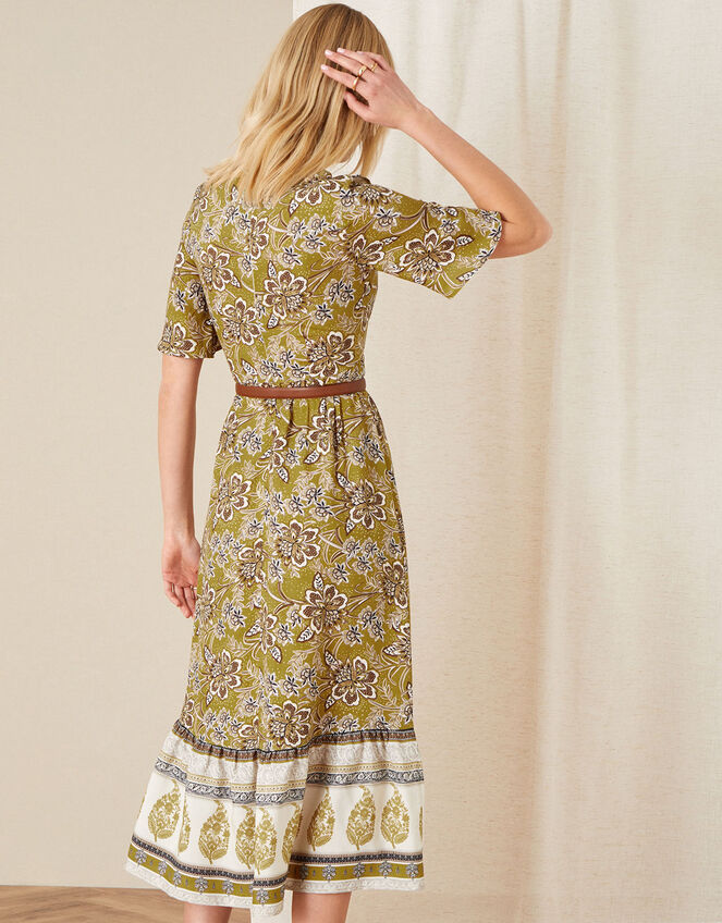 Suranne Heritage Print Bib Dress, Yellow (OCHRE), large
