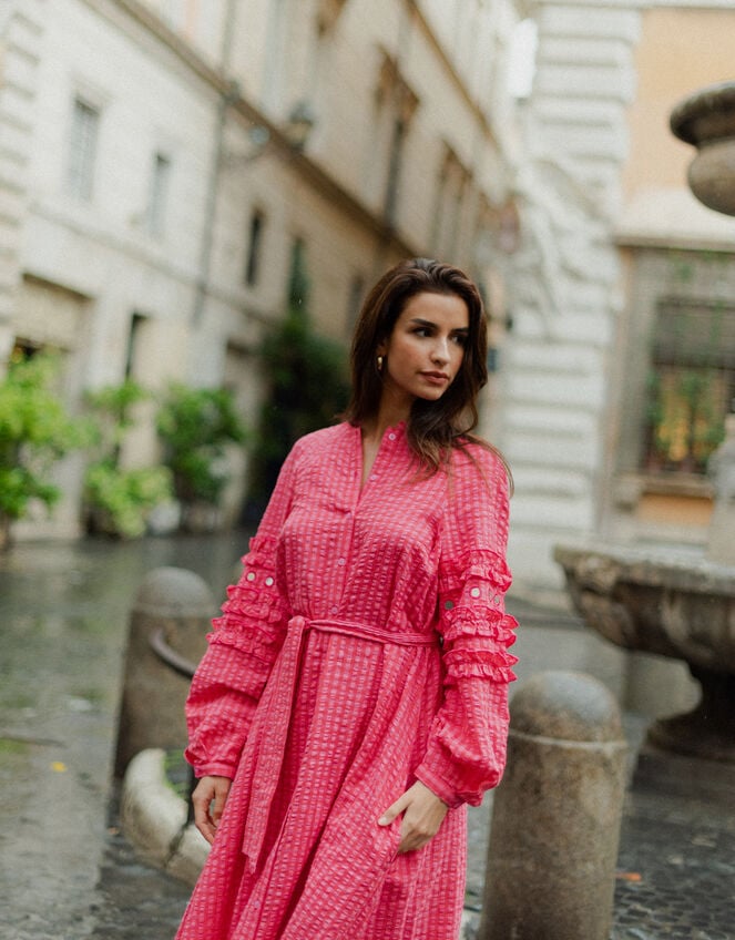 Sundress Magnolia Long Sleeve Frill Maxi Dress, , large