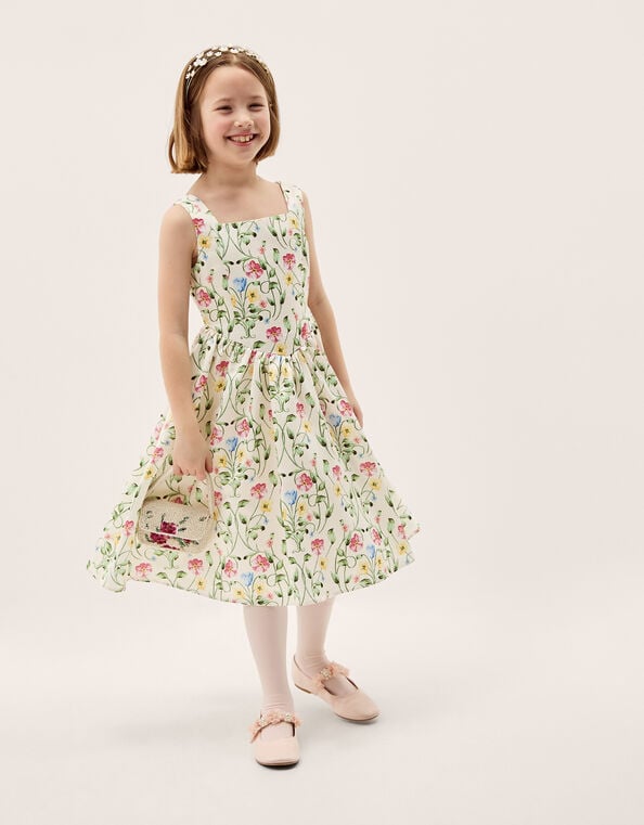 Dancer Floral Basque Party Dress, Multi (MULTI), large