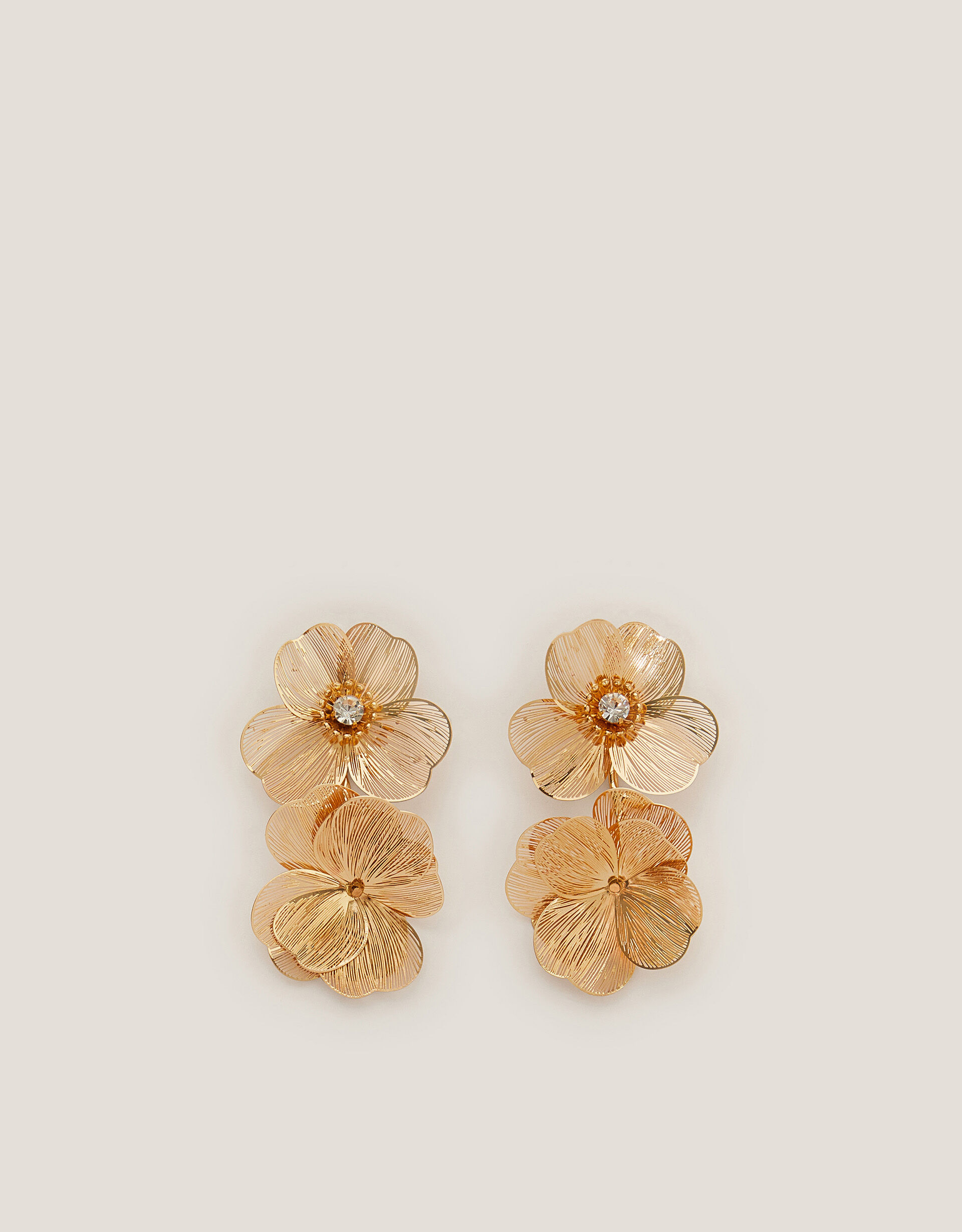Textured Flower Drop Earrings