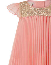 Baby Polly Sequin Pleated Dress, Pink (DUSKY PINK), large