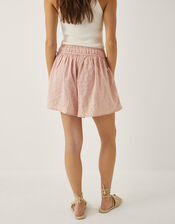 Eliza Embroidered Cotton Shorts, Pink (PINK), large
