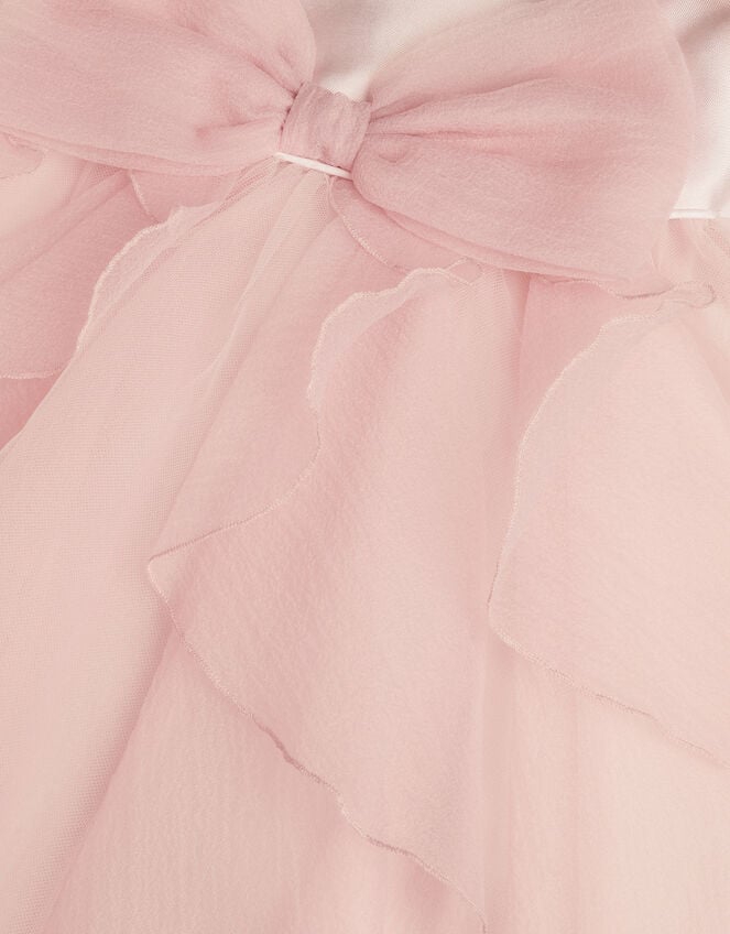 Raphela Puff Sleeve Bow Party Dress, Pink (PINK), large