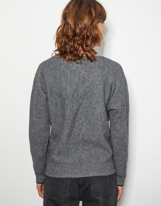 Sable Star Embellished Jumper , Grey (GREY), large