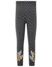 Seraphina Sequin Swan Leggings, Grey (DARK GREY), large