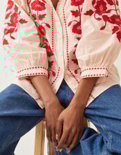 Bronte Floral Embroidered Blouse, Pink (PALE PINK), large