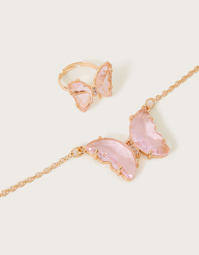 Butterfly Jewel Necklace and Ring Set, , large