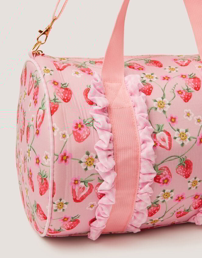 Strawberry Gingham Duffle Bag, , large