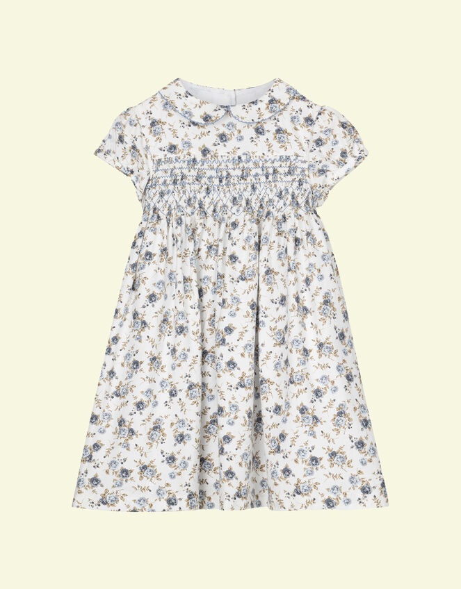 Trotters Arabella Smocked Dress, Blue (BLUE), large