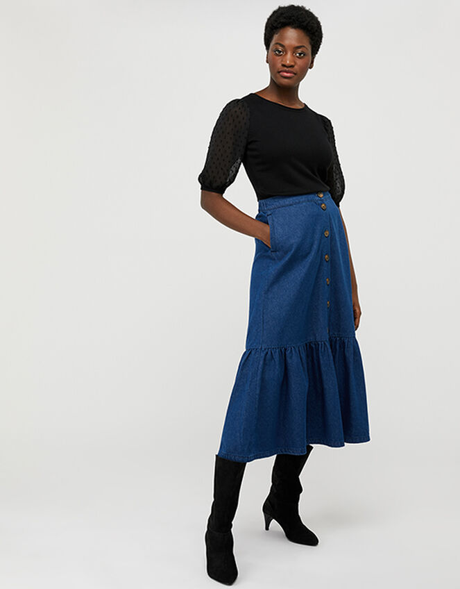 Melanie Puff Sleeve Jumper, Black (BLACK), large