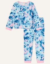 Melanie Tie Dye Star Pyjama Set, Blue (BLUE), large