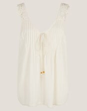 Celia Lace Pintuck Cami Top, Cream (CREAM), large